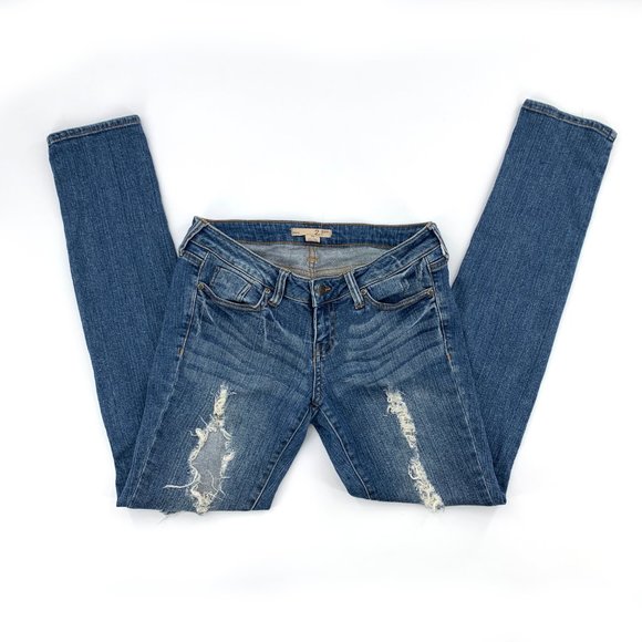 Women's 2.1 Denim Blue Jeans‎ Sz 26 Distressed Ripped Faded Wash Whisker Denim - Picture 8 of 8